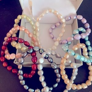 Cultured, freshwater pearl bracelet set
